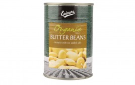 Epicure Organic Butter Beans, In Water With No Added Salt  Tin  400 grams